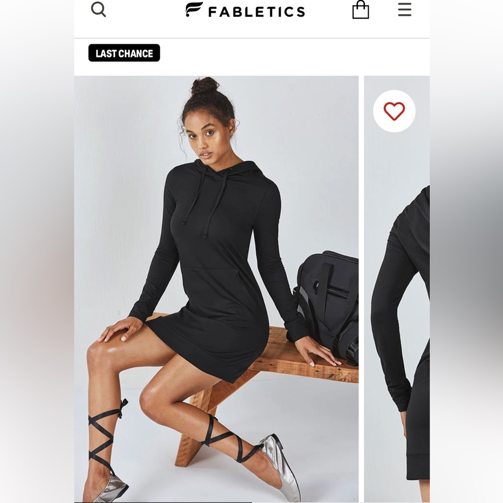 Sold Out! - Fabletics Black Hoodie Sweatshirt Dress - Size S 🖤 Like New!!